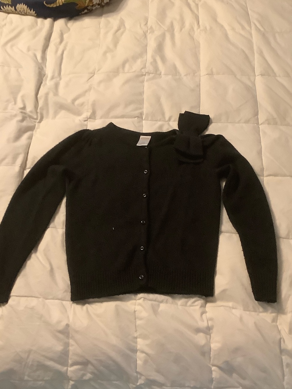 Shoulder bow cardigan for girls